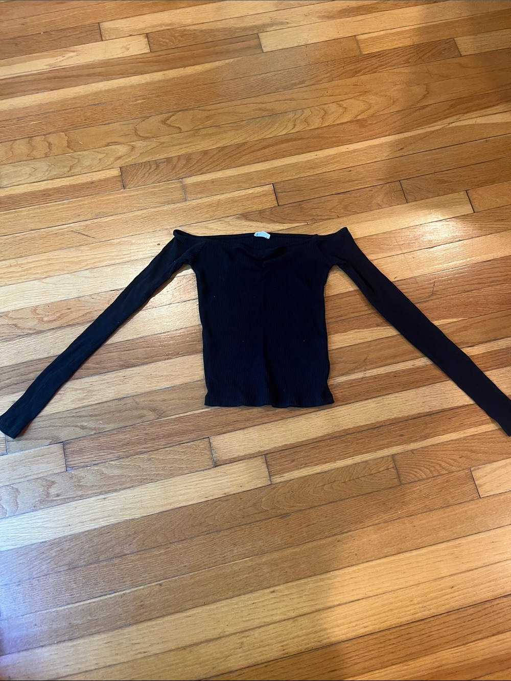 Cotton On Black Ribbed Off-Shoulder Top